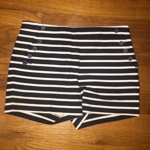 Navy and white stripped shorts